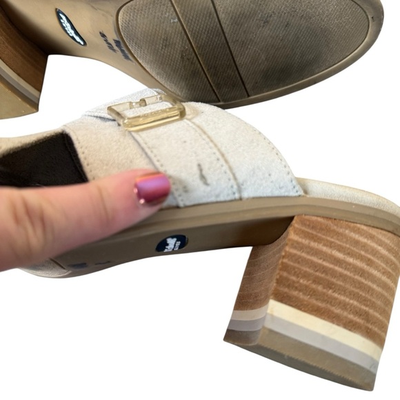 Dr. Scholl's Spellbound Sandals Women's 8M Open Toe Block Heel Taupe Slip-On - Picture 11 of 11